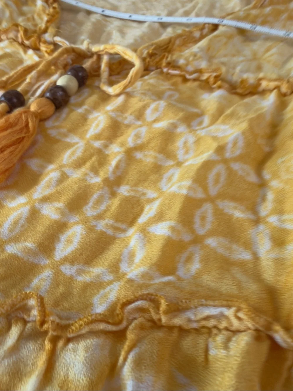 blue island Yellow and White Patterned Top - Picture 7 of 10